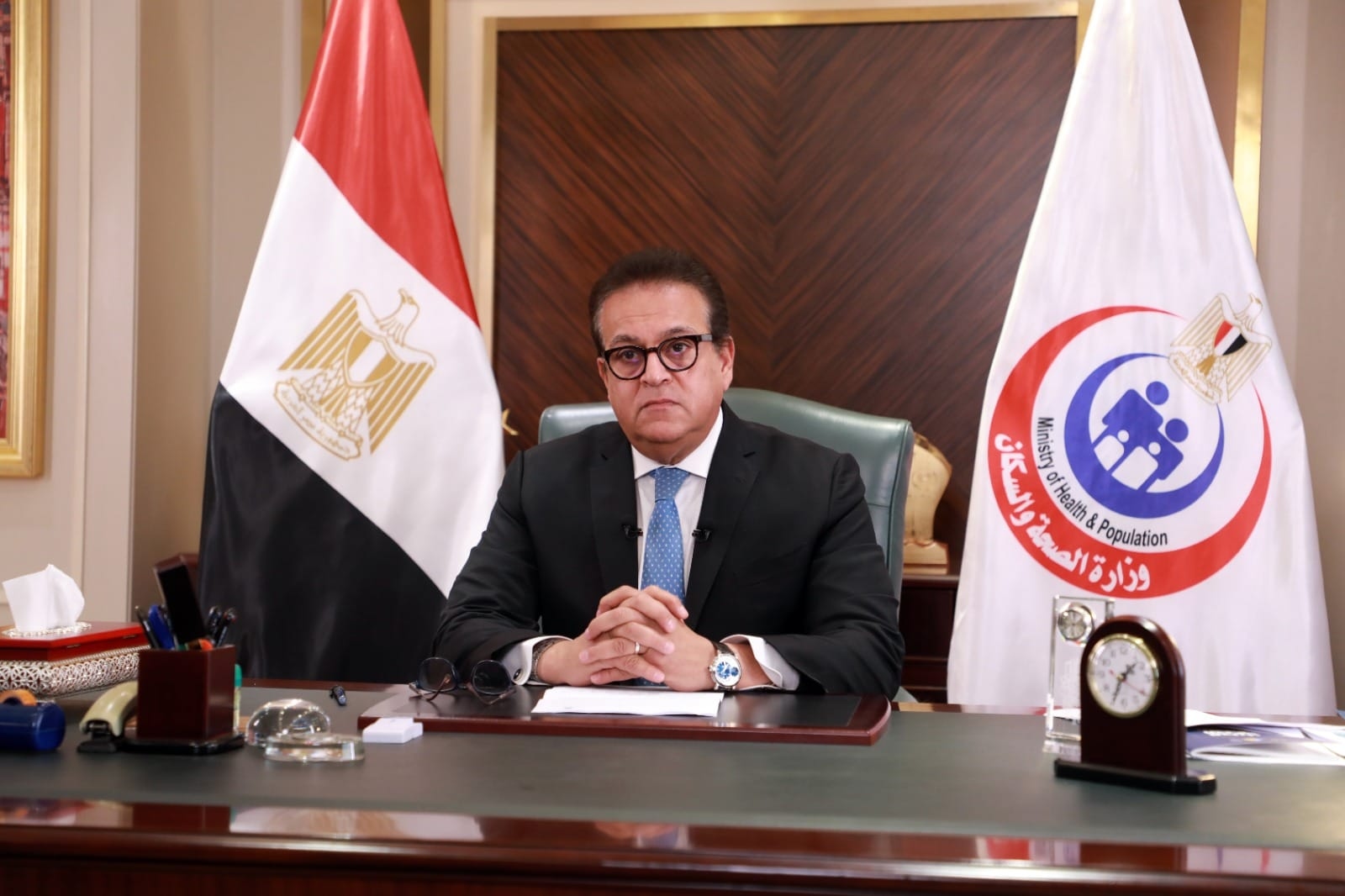 وزير الصحة يترأس غرفة الأزمات لمتابعة تداعيات حريق سنترال رمسيس