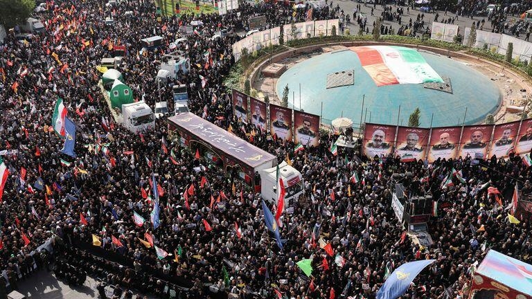 Iran Holds Mass Funeral for Slain Officials