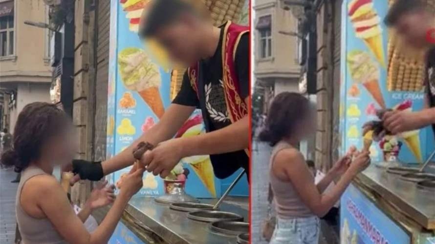 بائع "آيس كريم" يتحرّش بسائحة في تركيا... وفيديو يوثق اللحظة المشينة! (فيديو)