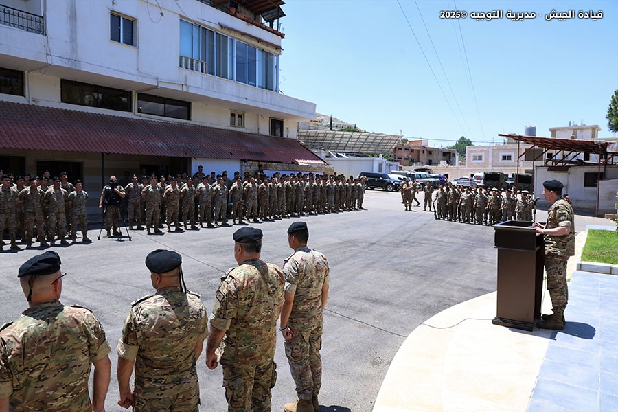 The LAF Commander Visits Several Units Deployed in the Western Bekaa