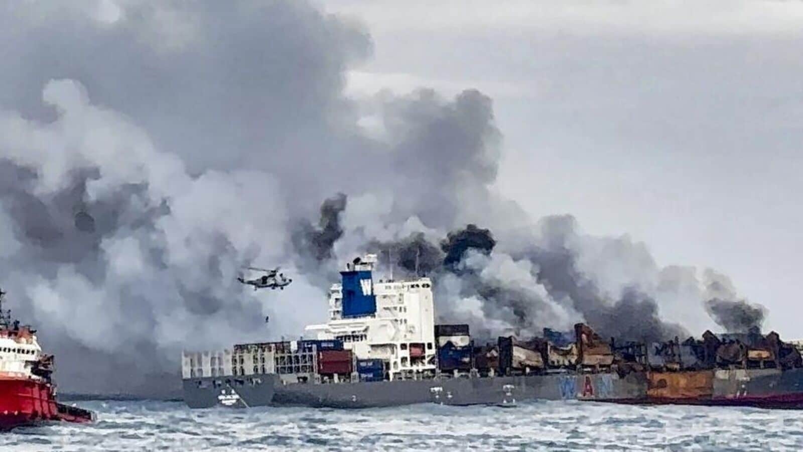 Singapore-flagged cargo ship fire off the Kerala coast partially contained, says DGS