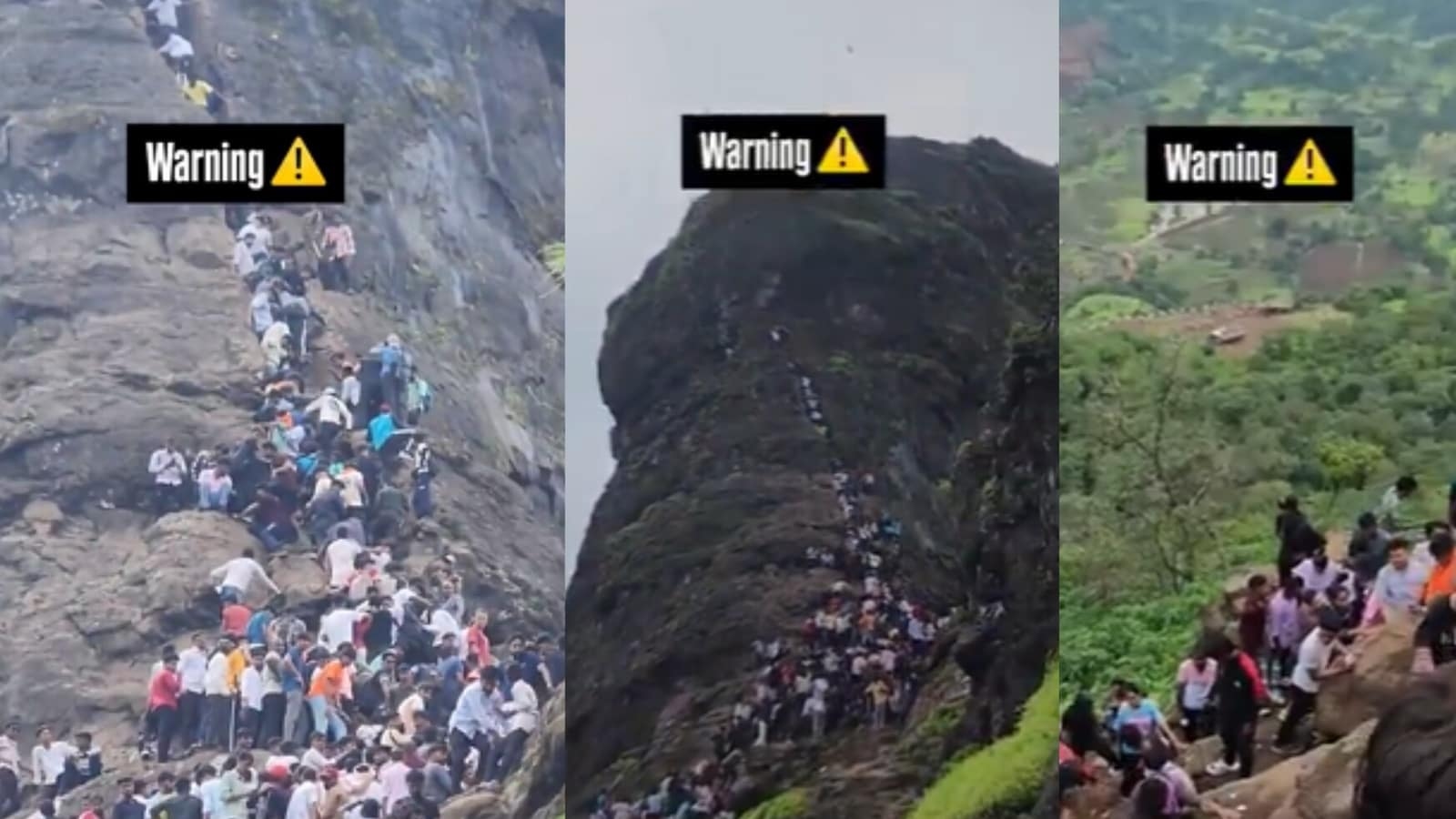 'Hundreds will fall to death': Viral video shows huge crowd at Harihar Fort in Maharashtra, netizens warn of ‘stampede'