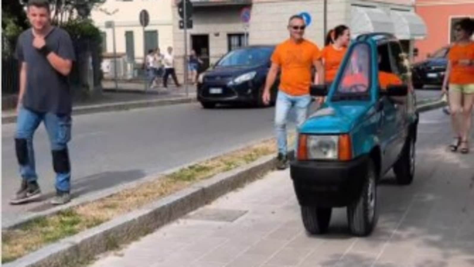Optical illusion on wheels? Italian man turns '93 Flat Panda into thinnest car ever!