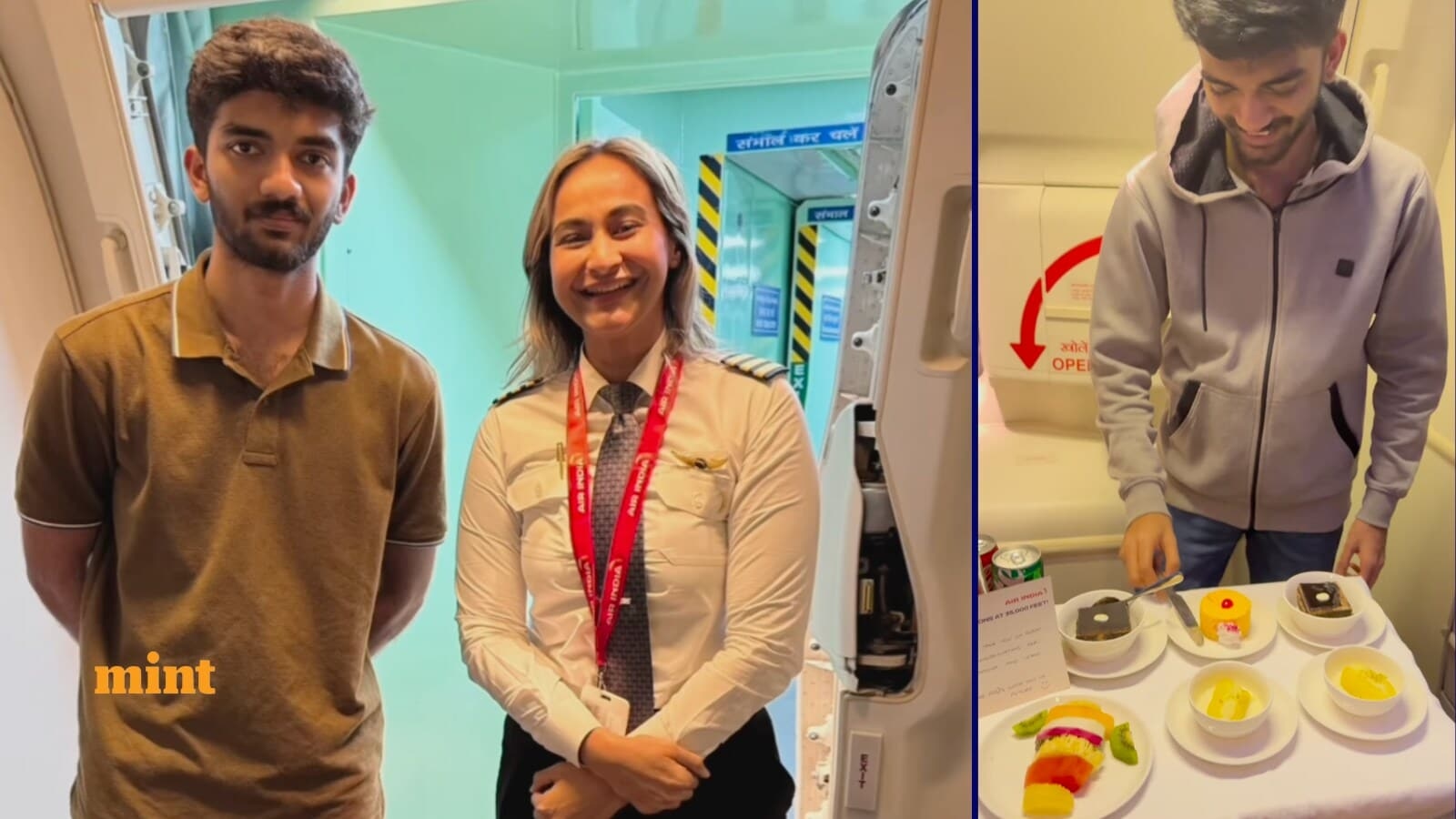 Viral Video: Chess champion Gukesh enjoys dessert platter on Air India flight; pilot Laxmi Joshi pens heartfelt note