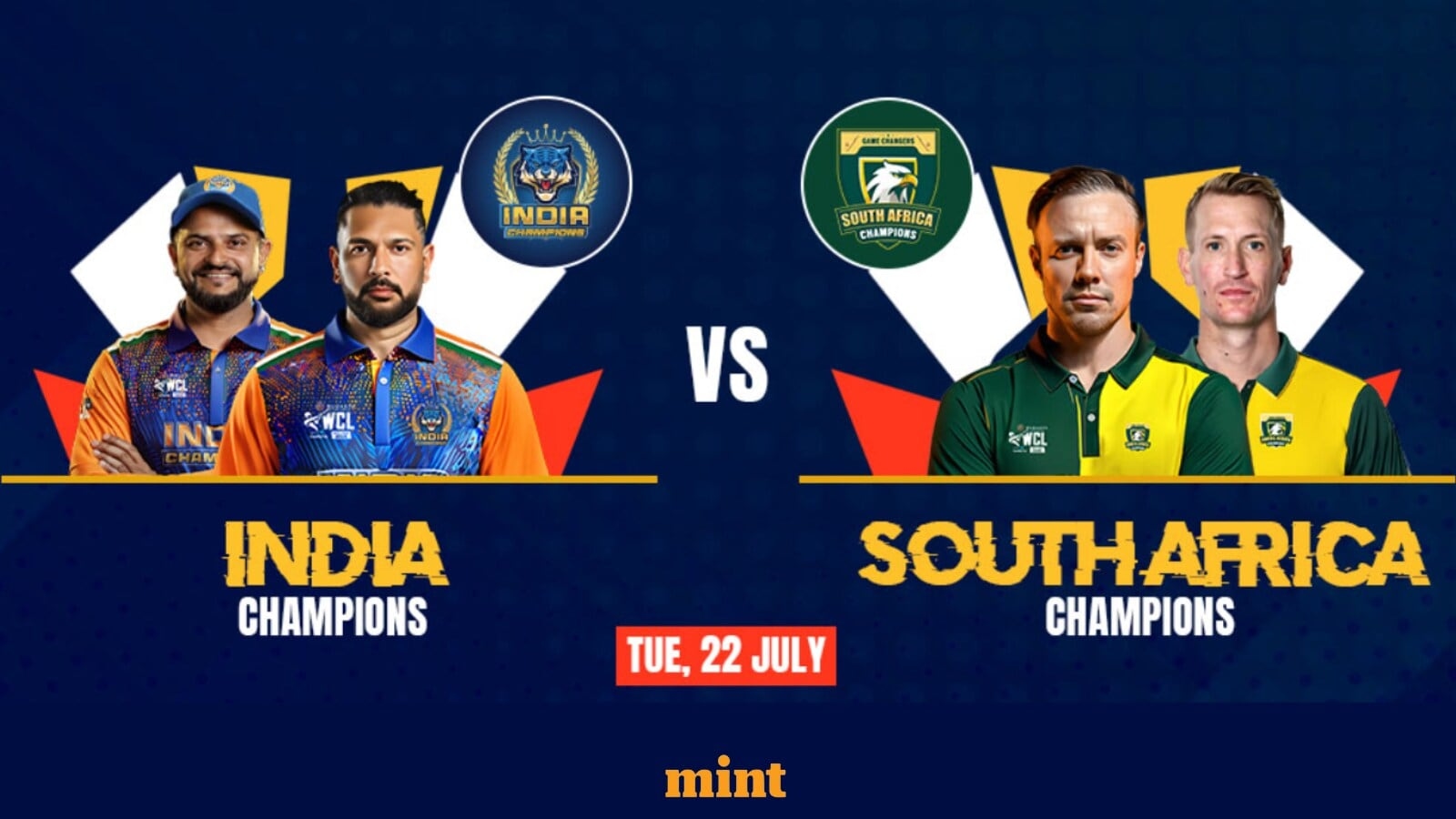 India vs South Africa T20 cricket match World Championship of Legends 2025: Live-streaming details, squads, WCL schedule