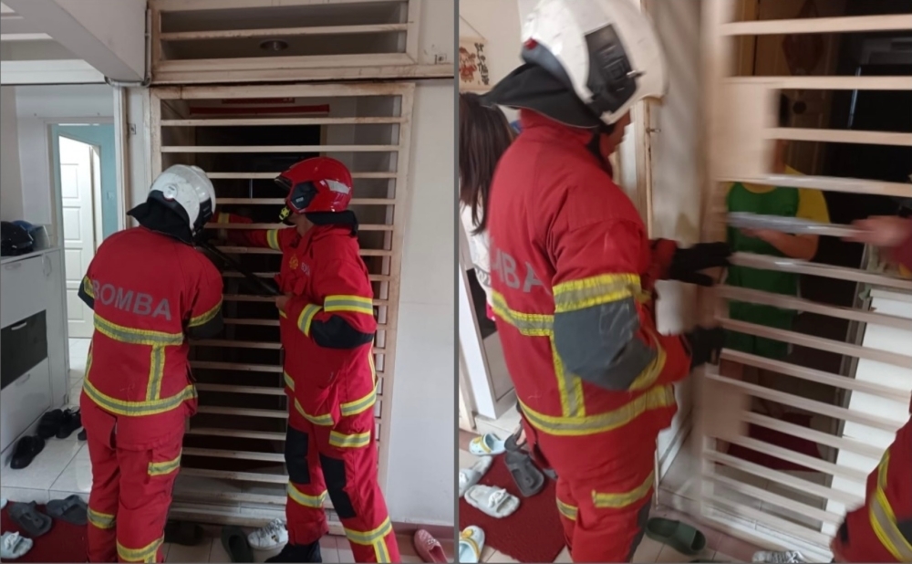 Penang firemen rescue boy from burning apartment unit