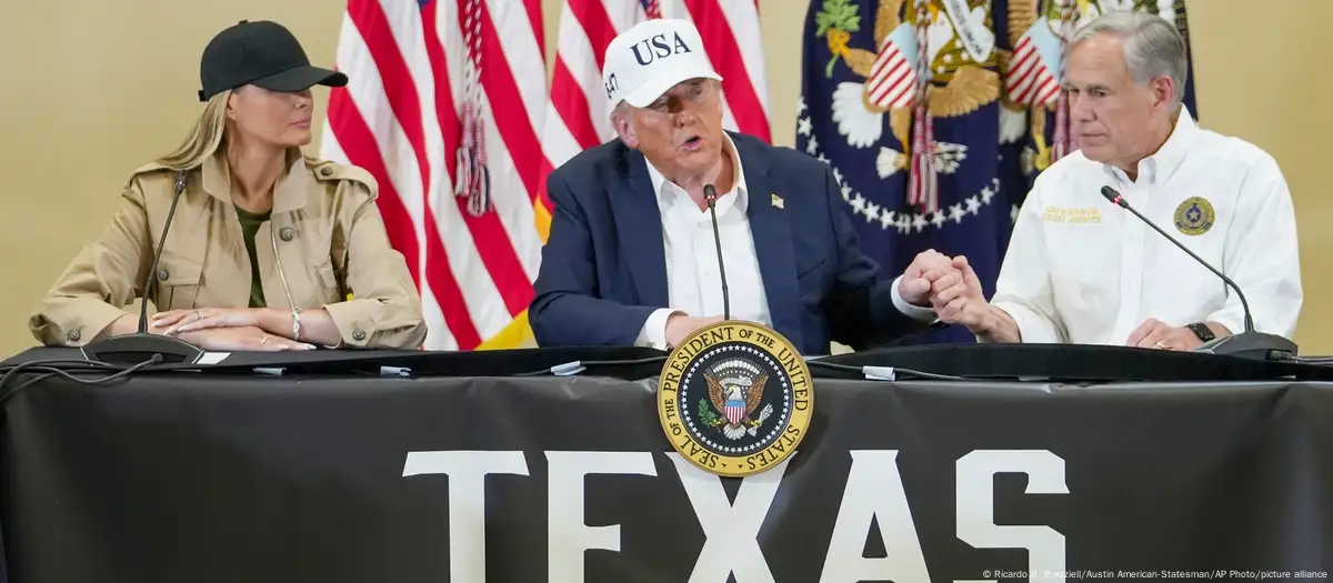 Trump visits Texas flood sites amid search for missing