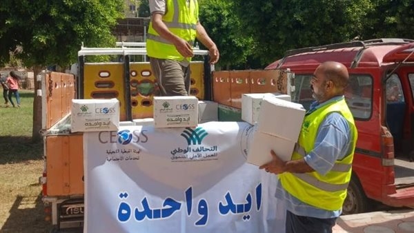 توزيع 1500 كرتونة مواد غذائية ونصف طن لحوم على الأسر المستحقة بالوادي الجديد