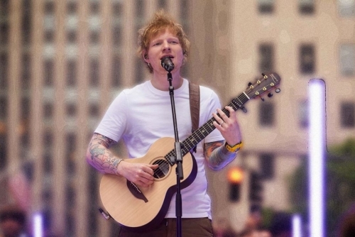 Ed Sheeran showcases debut collection of Jackson Pollock-esque art
