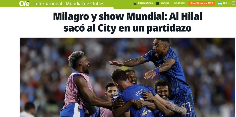 الصحف العالمية تتغنى بالهلال