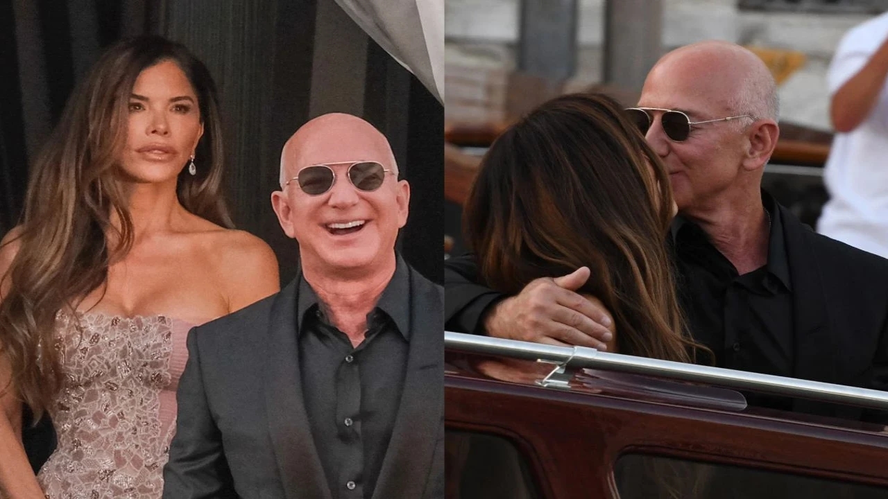 PICS: Jeff Bezos-Lauren Sanchez Step Out for Lavish Reception, Kiss Publicly for First Time Since Wedding