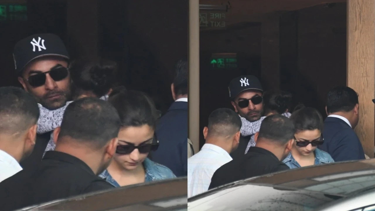 5 PICS: Ranbir Kapoor-Alia Bhatt return from London with daughter Raha, rush into car at Mumbai airport