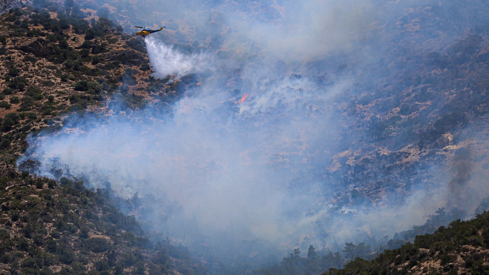 Wildfire on Greek island of Crete 'retreating'