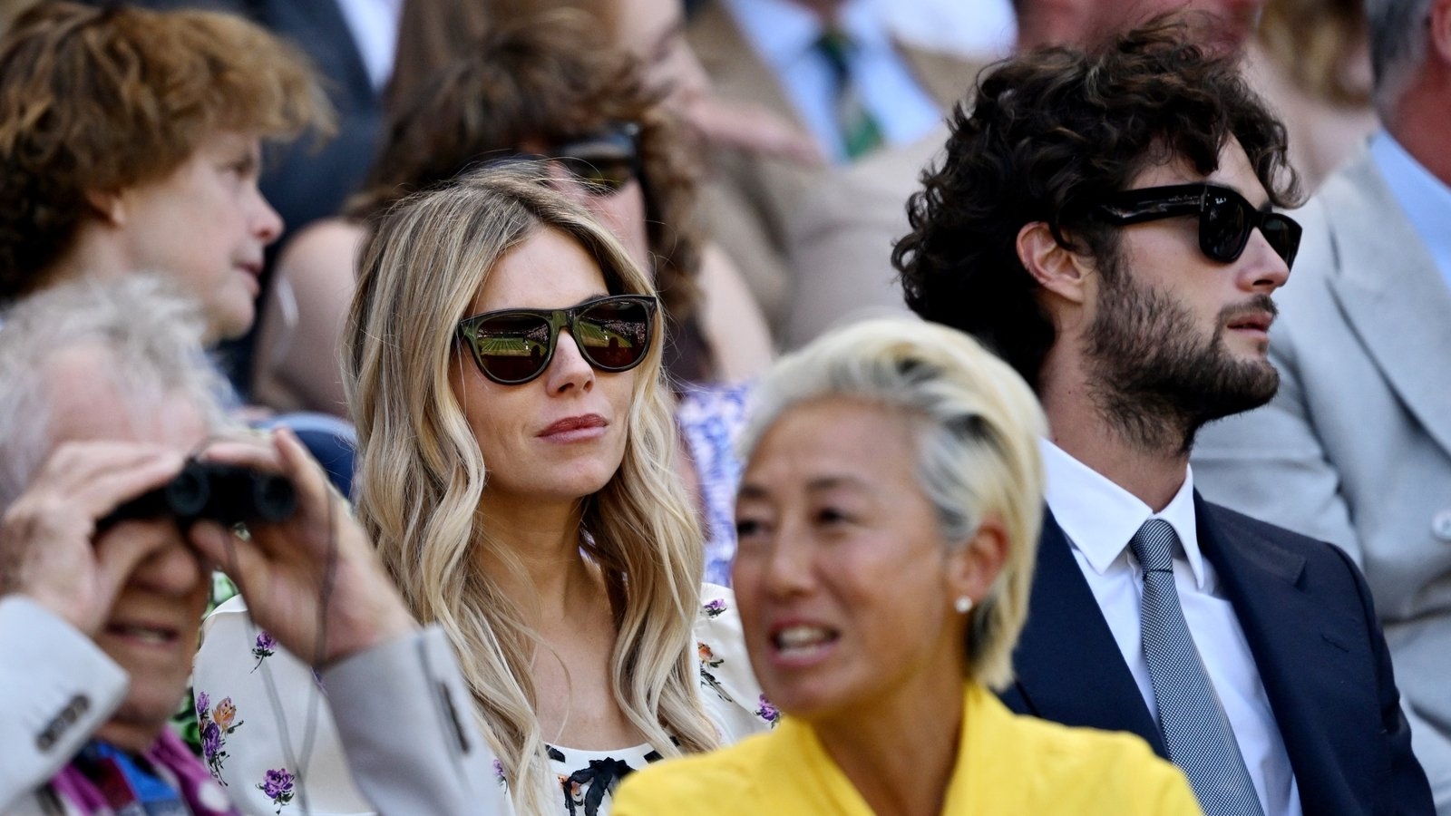 Sienna Miller and Katherine Jenkins attend day nine of Wimbledon