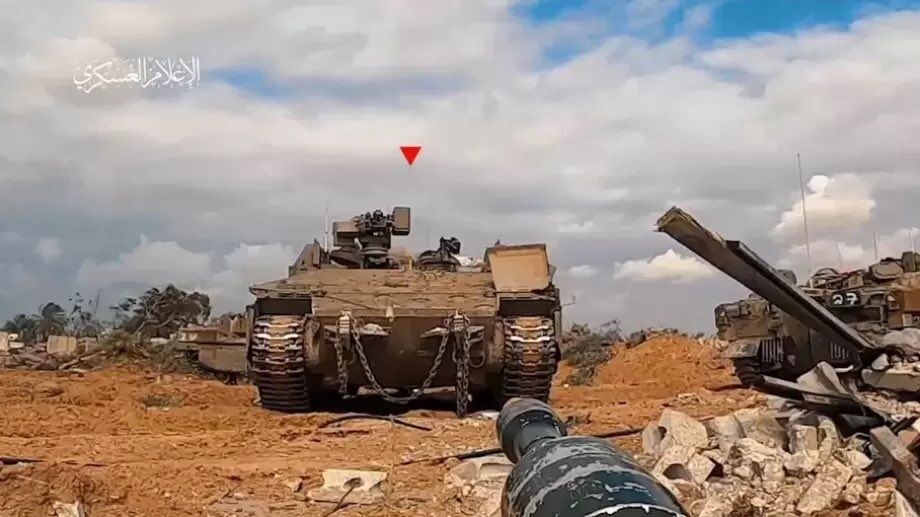 Al-Qassam Brigades: High-Explosive Device detonated against Zionist Tank in Jabalia