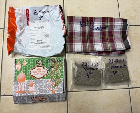 Customs Dept seizes over 2kg of cannabis disguised as Hari Raya gifts