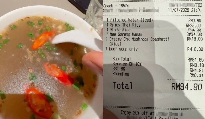 [Watch] Customer Gets Hit With RM10 For Soup With No Meat – Restaurant Says 'Oops, We Messed Up'