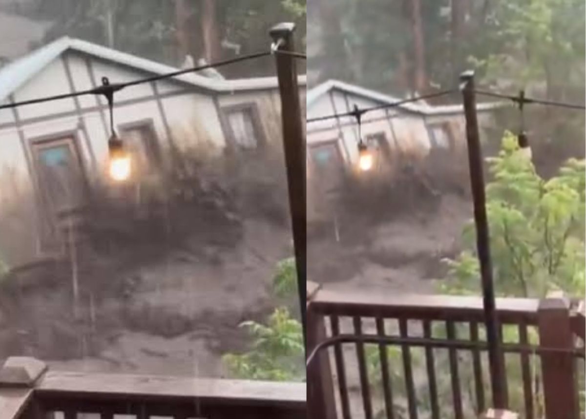 Shocking moment dangerous floods sweep away entire house [Watch]