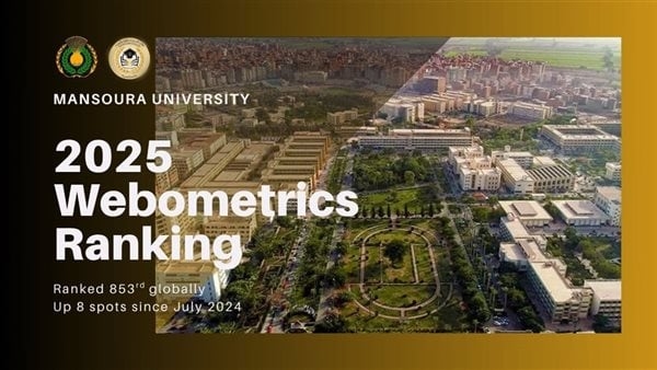 جامعة المنصورة تحقق المركز الـ 853 عالميا في تصنيف "ويبومتركس" الإسباني