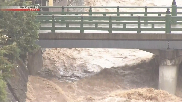 Seasonal rain front bringing intense rain over wide regions in Japan